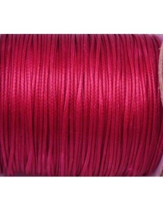 5m de Cordon polyester enduit 1mm souple rose fuchsia brillant