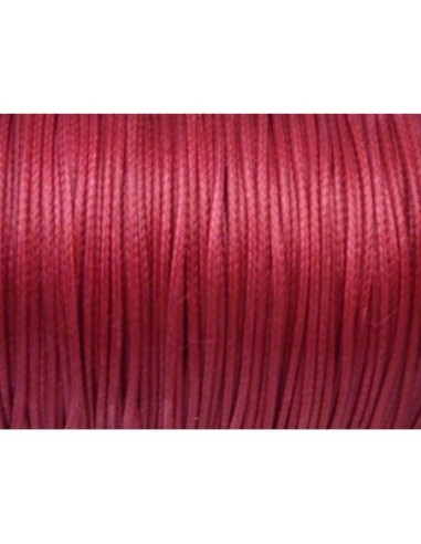  Cordon polyester enduit 1mm souple rose fuchsia brillant imitation cuir