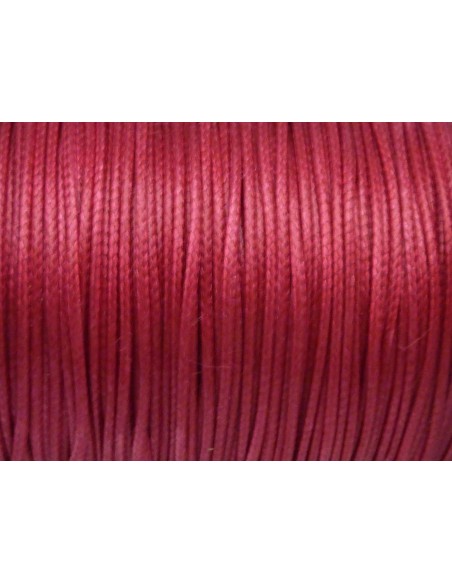  Cordon polyester enduit 1mm souple rose fuchsia brillant imitation cuir