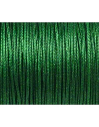 Cordon polyester enduit 1mm souple vert brillant, imitation cuir