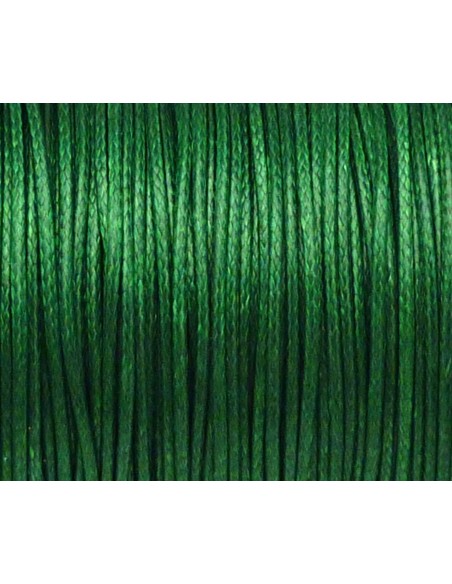Cordon polyester enduit 1mm souple vert brillant, imitation cuir