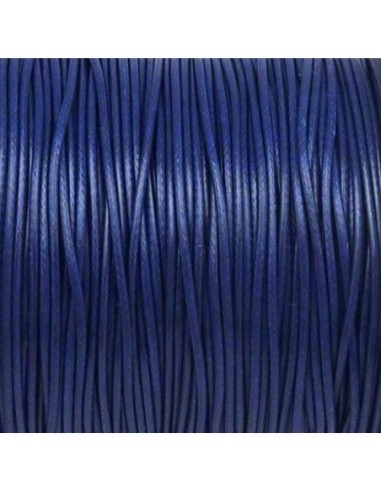 Cordon polyester enduit 1mm souple bleu marine brillant
