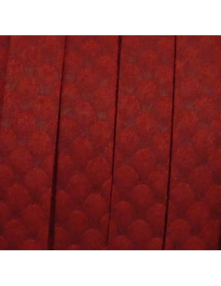 25cm Cordon plat large 9,5mm suedine aspect daim de couleur rouge