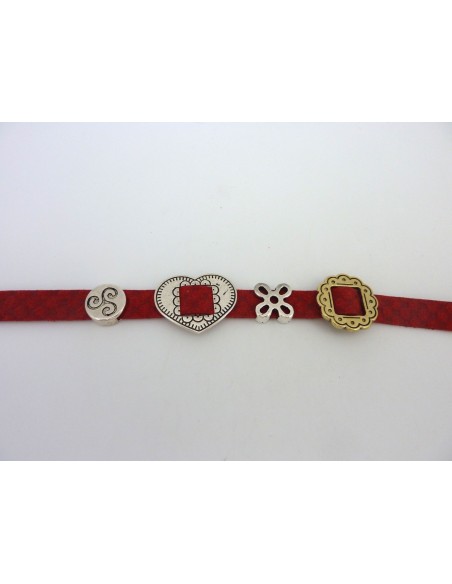 25cm Cordon plat large 9,5mm suedine aspect daim de couleur rouge