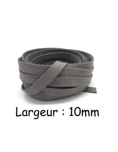 Lacet suédine gris 10mm pour création diy