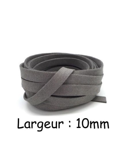 Lacet suédine gris 10mm pour création diy Lacet suédine gris 10mm pour création diy