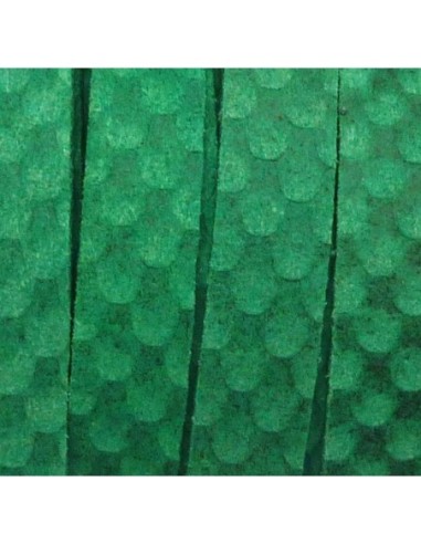 25cm Cordon plat large 9,5mm suédine aspect daim de couleur vert
