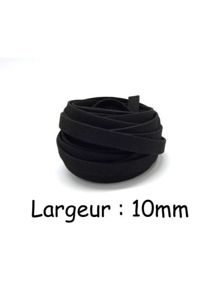 Lacet suédine 10mm noir pas cher pour création DIY