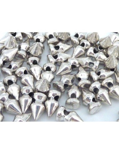 5 perles clous conique de 11mm x 5,7mm en métal...