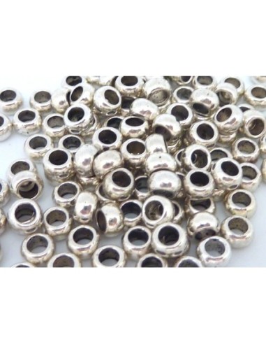 Perle ronde metal argente 5mm