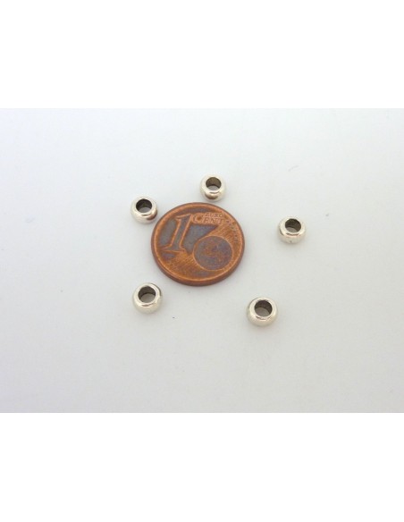 Perle ronde metal argente 5mm pas chère