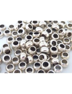 perle ronde en métal argenté 5mm