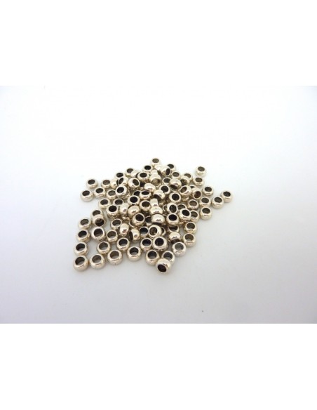 perle ronde en métal argenté 5mm