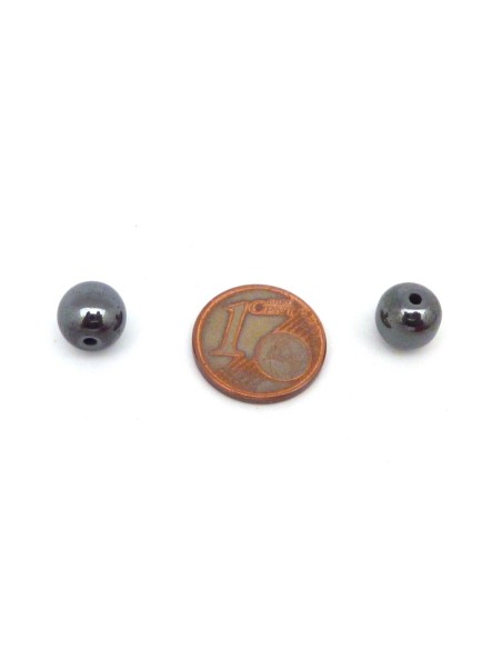R-2 Perles hématite ronde, boule 12mm