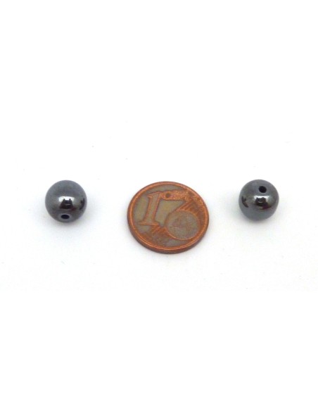 R-2 Perles hématite ronde, boule 12mm
