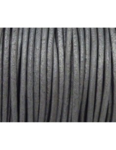 Cordon cuir rond 1,5mm gris argenté 2