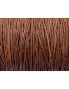 Cordon cuir rond marron rustique 1,5mm 2