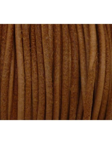 Cordon cuir rond marron pas cher
