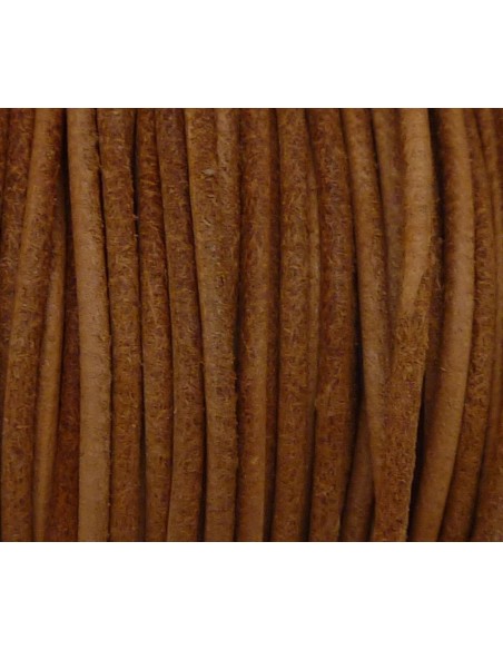 Cordon cuir rond marron pas cher