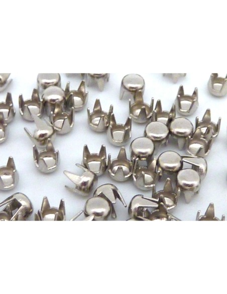 R-70 clous griffe rond en métal argenté 3mm pour customiser