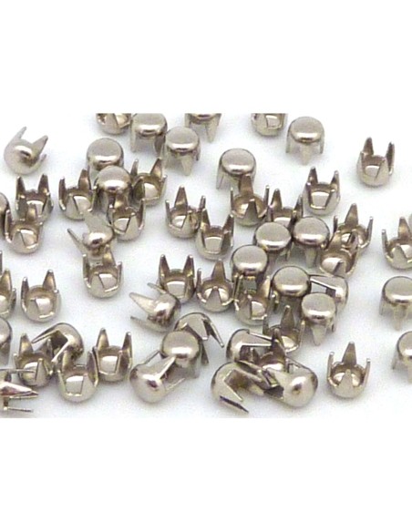 R-70 clous griffe rond en métal argenté 3mm pour customiser