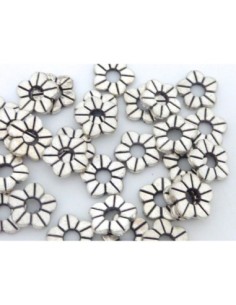 5 Perles fleur, Connecteur, intercalaire, anneau fleur...
