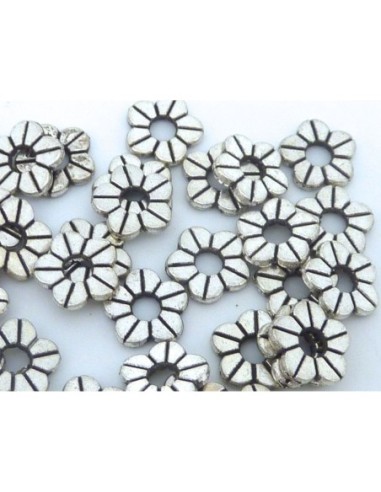 5 Perles fleur, Connecteur, intercalaire,...