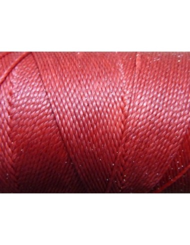 R-7m Fil polyester ciré de couleur rouge 0,8mm