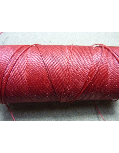 R-7m Fil polyester ciré de couleur rouge 0,8mm