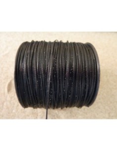 Cordon polyester ciré plat noir 0,6mm 2