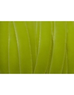 Ruban velours plat 7mm de couleur jaune fluo 2