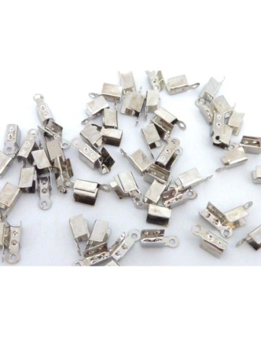 Embout serre fil en métal couleur argenté pour cordon cuir 2mm