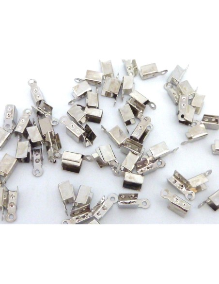 Embout serre fil en métal couleur argenté pour cordon cuir 2mm