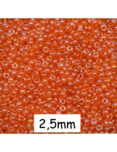 Perle de rocaille 2mm orange tangerine brillante pour tissage peyote