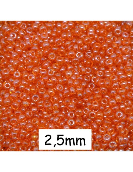 Perle de rocaille 2mm orange tangerine brillante pour tissage peyote