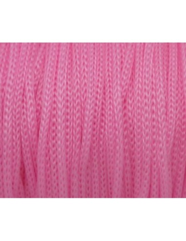 15m Fil polyester, nylon tressé souple rose 1mm Shamballa