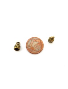 Embout rond pour cordon de 3mm en métal couleur bronze strié 2