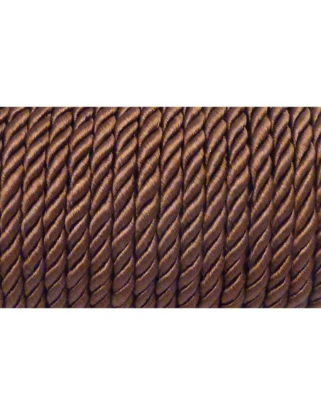 50cm Cordon nylon mouliné 5mm marron châtaigne