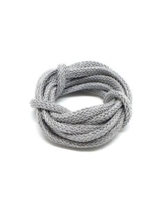 Cordon polyester gris clair argenté 7mm x 3mm 2