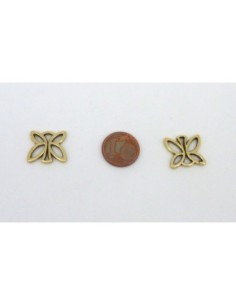 Breloque, connecteur papillon 15mm en métal vieil or,... 2