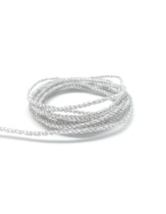 Cordon mouliné polyester et lurex effet métallisé de couleur blanc et argenté 1,5mm  2