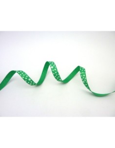 50cm de  Ruban plat 10mm vert avec des étoiles blanches 2