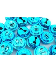 2 grelots soupière 15,8mm en métal couleur bleu