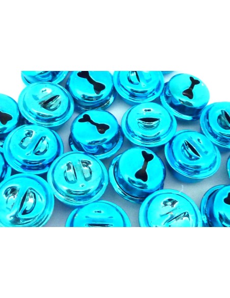 2 grelots soupière 15,8mm en métal couleur bleu