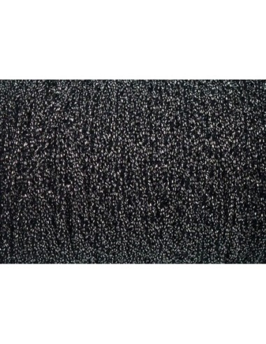 Cordon mouliné en coton et lurex effet métallisé brillant de couleur noir et argent 1,5mm - effet brillance et élégance