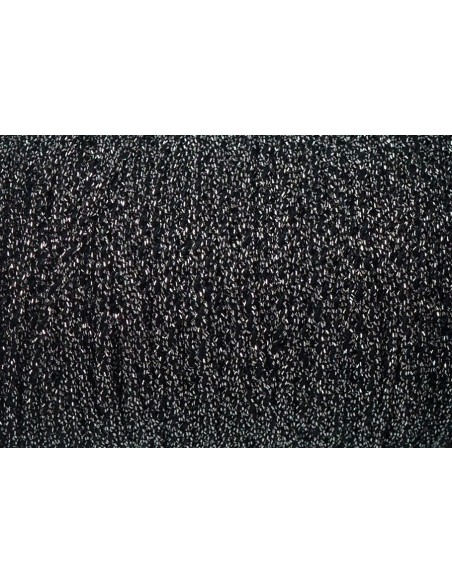 Cordon mouliné en coton et lurex effet métallisé brillant de couleur noir et argent 1,5mm - effet brillance et élégance Cordon mouliné en coton et lurex effet métallisé brillant de couleur noir et argent 1,5mm - effet brillance et élégance