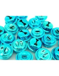 2 grelots soupière 15,8mm en métal couleur bleu 2