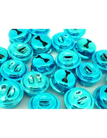 2 grelots soupière 15,8mm en métal couleur bleu