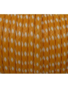 80cm Cordon polyester enduit 2mm tressé bicolore orange...