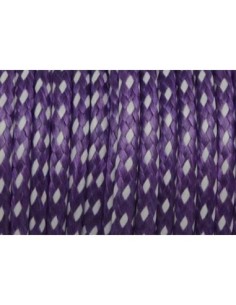80cm Cordon polyester enduit 2mm tressé violet et blanc